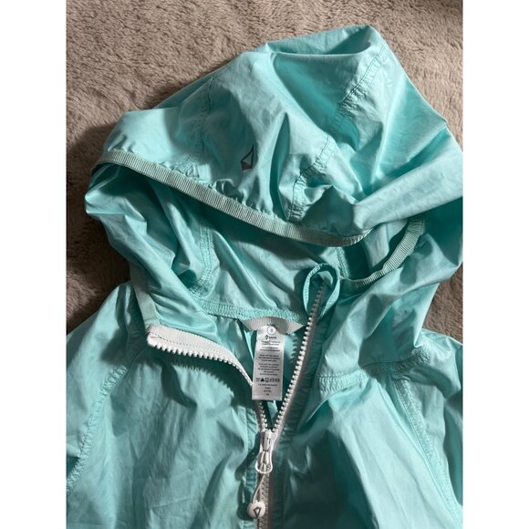 Iviva Light Blue Hooded Rain Jacket With Zipper Pockets Size 8 - Picture 8 of 12